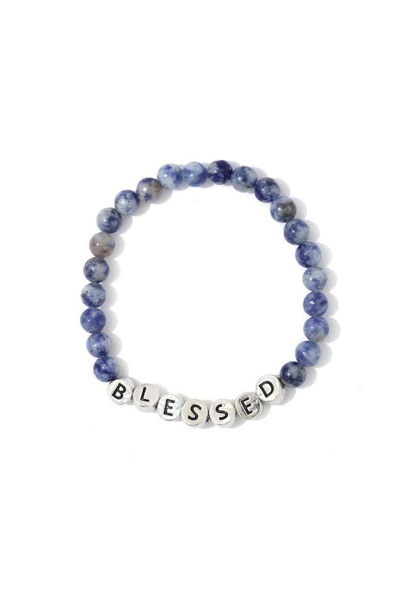 Blessed Semi Precious Stone Stretch Bracelet