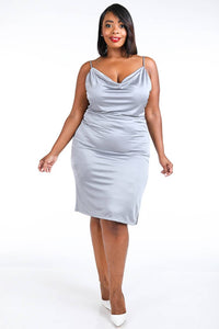 Knit Satin Slip Dress
